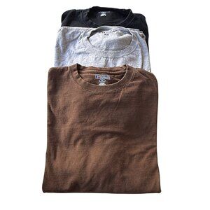 Russell Athletic Mens T-Shirts 3 Pack XL Crewneck Brown Gray Black